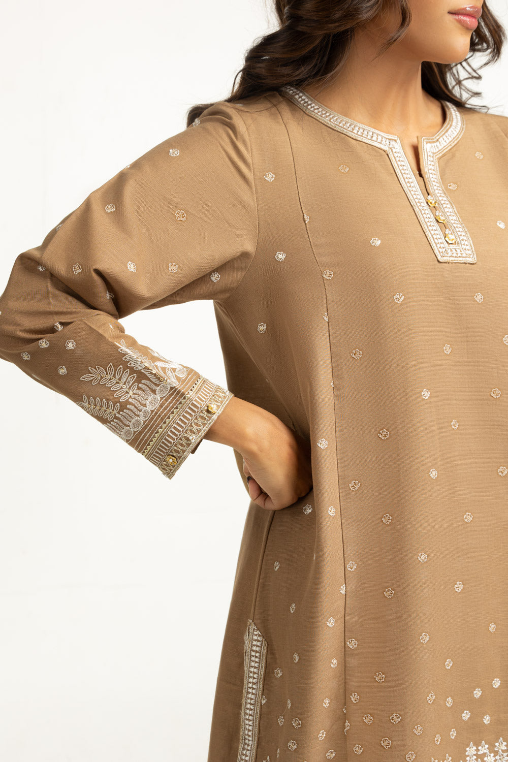 3PC Khaddar Embroidered Suit