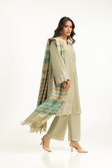 3PC Khaddar Embroidered Suit