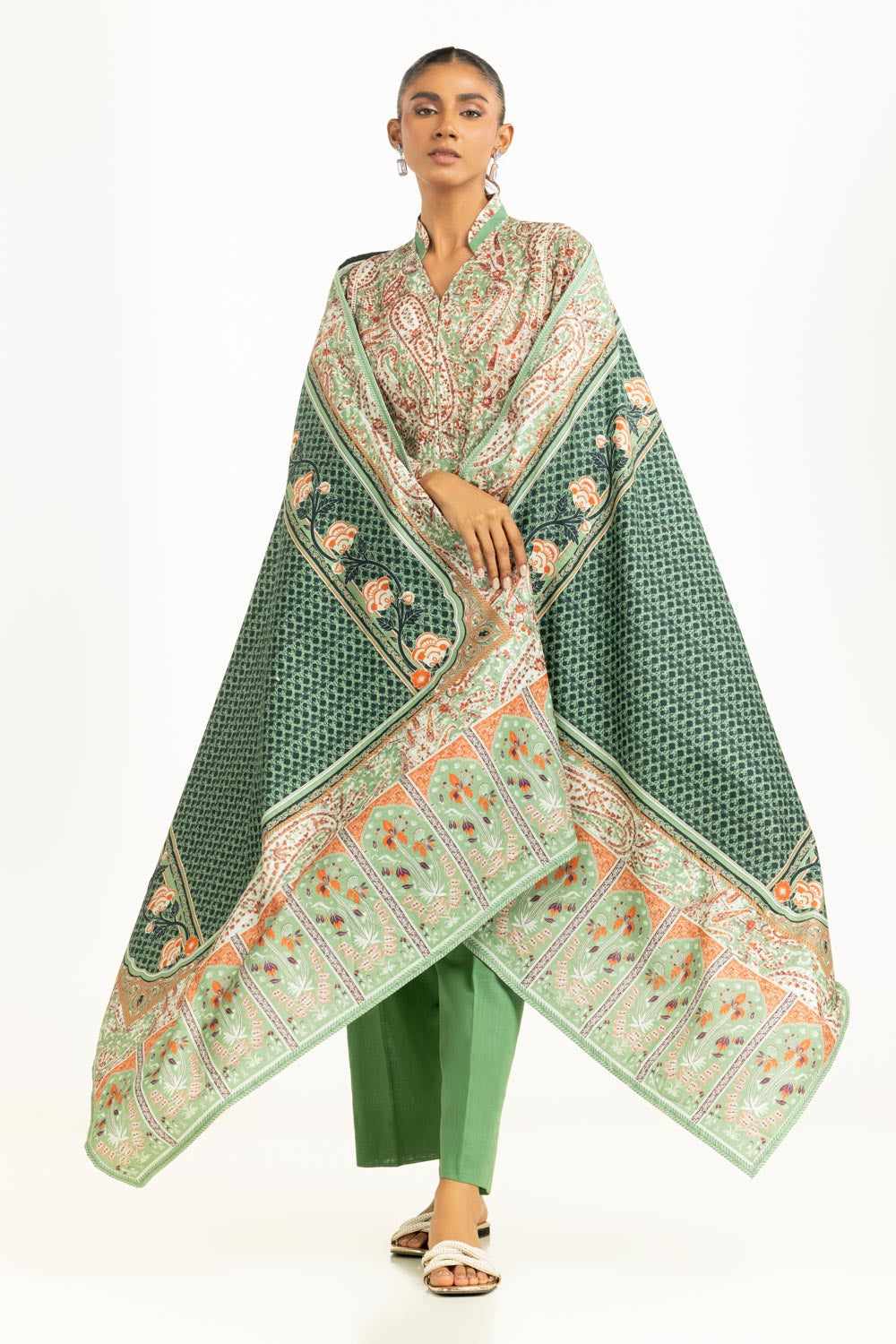 3PC Khaddar Printed Suit
