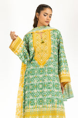 3PC Lacquer Printed Lawn Suit