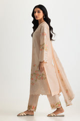 3PC Lawn Embroidered Suit With Chiffon Embroidered Dupatta