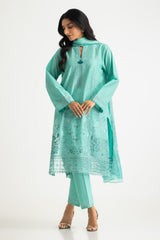 3PC Lawn Embroidered Suit With Chiffon Printed Dupatta