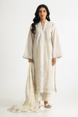 3PC Lawn Embroidered Suit With Lacquer Printed Chiffon Dupatta