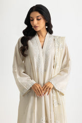 3PC Lawn Embroidered Suit With Lacquer Printed Chiffon Dupatta