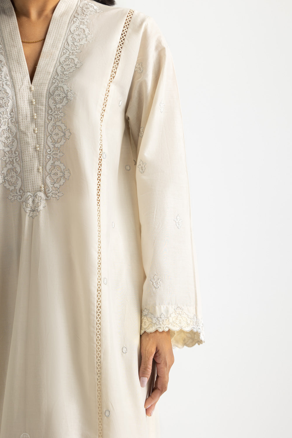 3PC Lawn Embroidered Suit With Lacquer Printed Chiffon Dupatta