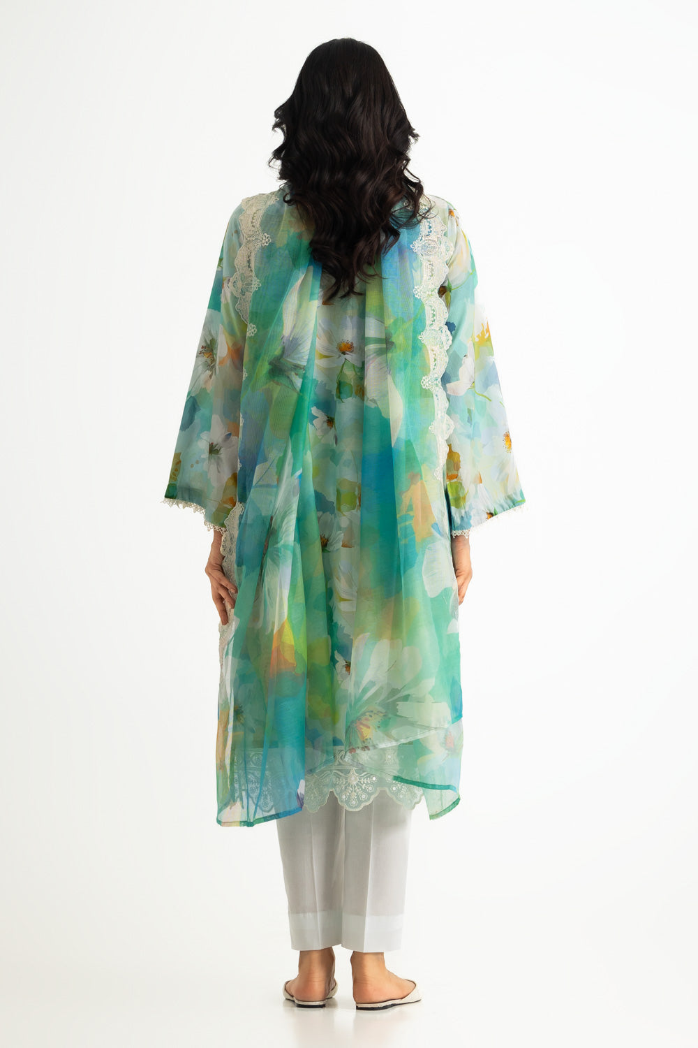 3PC Lawn Embroidered Suit With Paper Cotton Embroidered Dupatta