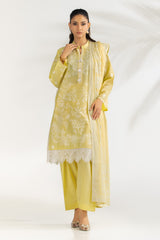 3PC Lawn Printed Suit With Embroidered