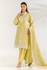 3PC Lawn Printed Suit With Embroidered