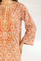 3PC Lawn Printed Suit With Embroidered
