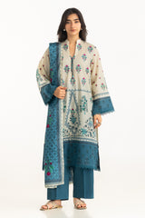 3PC Lawn Printed Suit With Embroidered