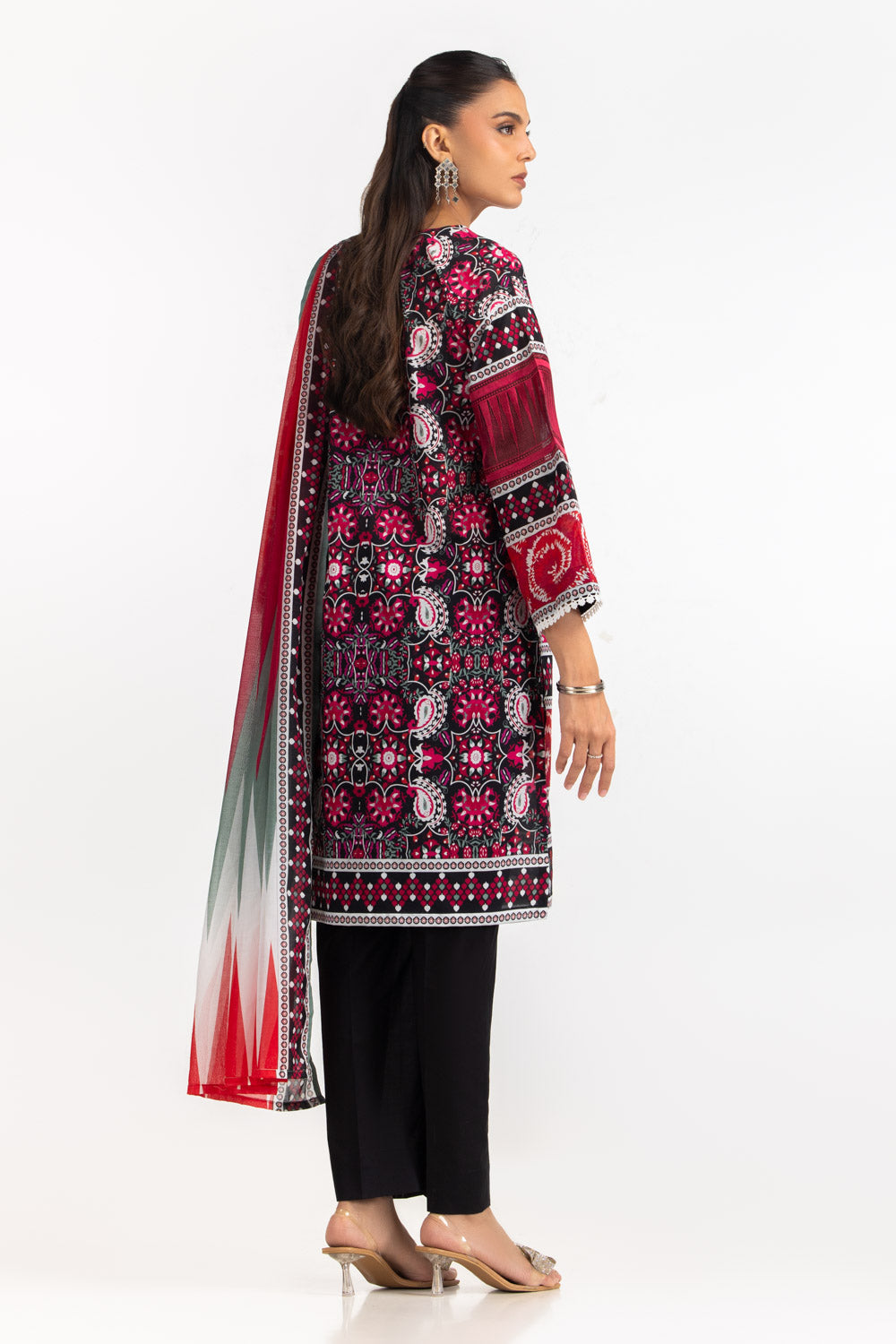 3PC Lawn Printed Suit With Embroidered