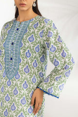3PC Lawn Printed Suit With Embroidered
