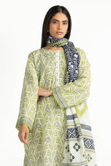3PC Lawn Printed Suit With Embroidered