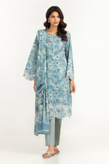 3PC Lawn Printed Suit With Embroidered