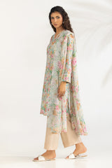 3PC Lawn Printed Suit With Embroidered