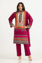 3PC Lawn Printed Suit With Embroidered