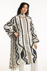 3PC Lawn Printed Suit With Embroidered