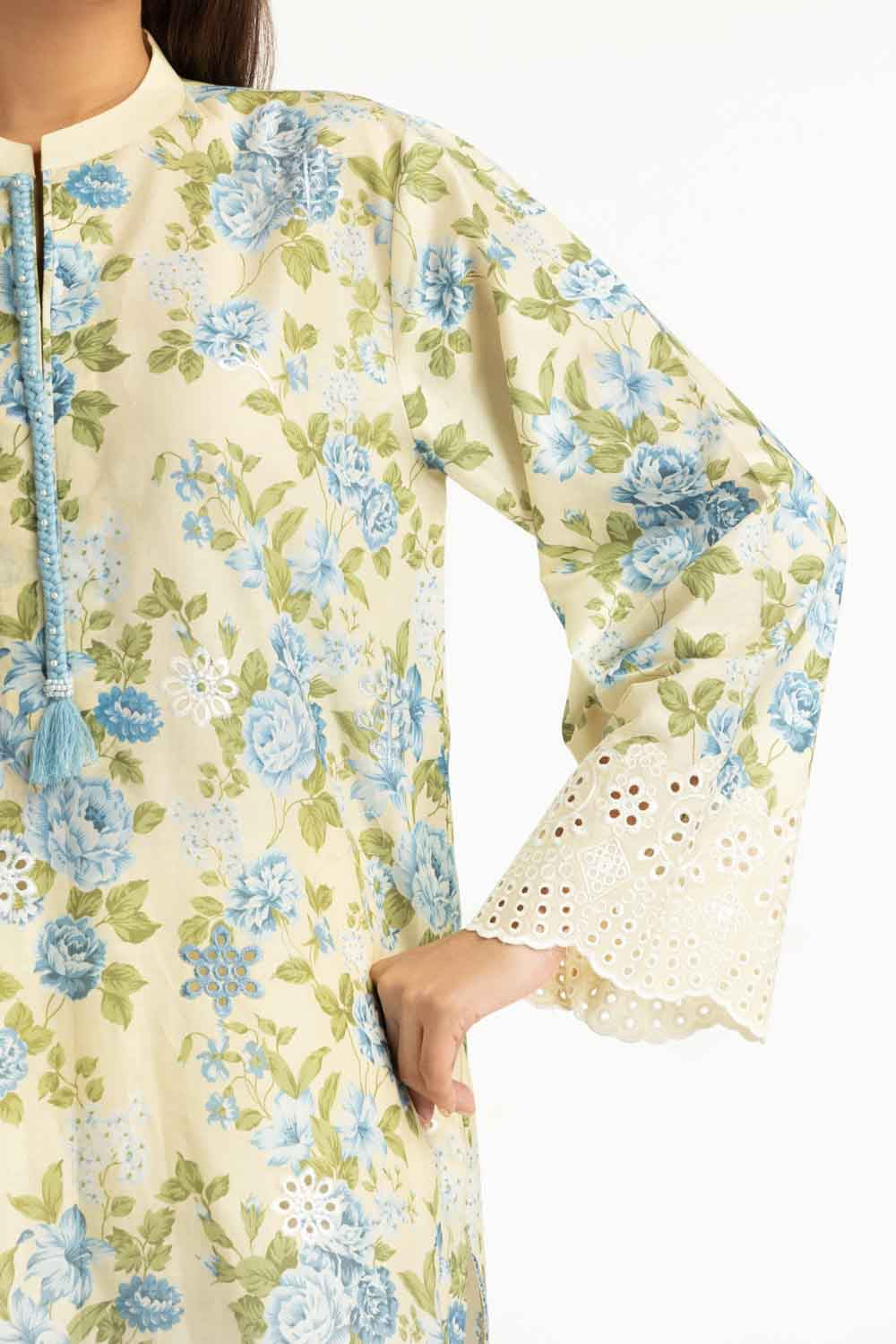 3PC Lawn Printed Suit With Embroidered