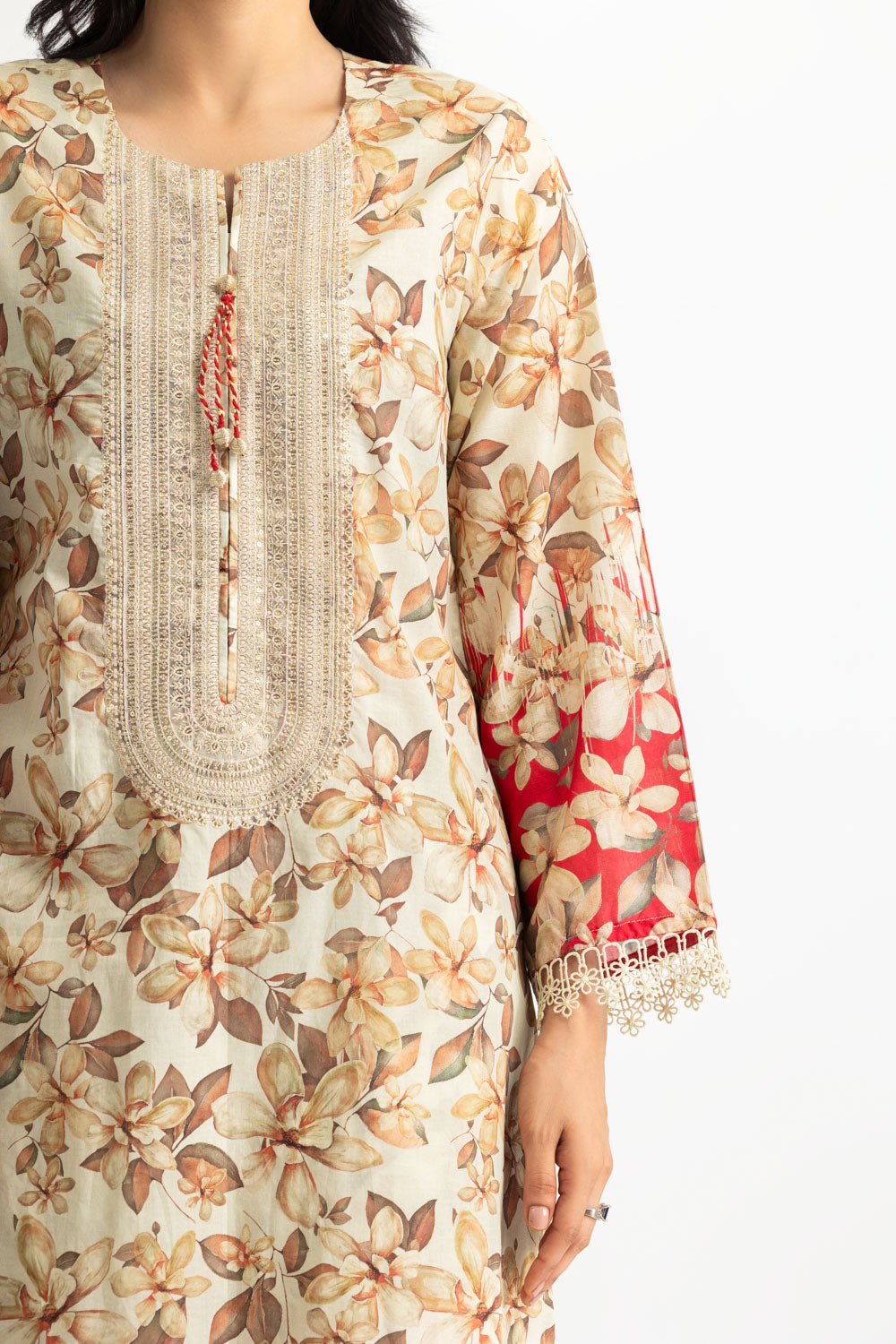 3PC Lawn Printed Suit With Embroidered