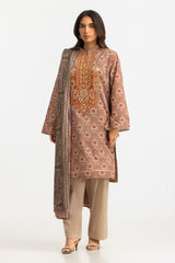 3PC Lawn Printed Suit With Embroidered