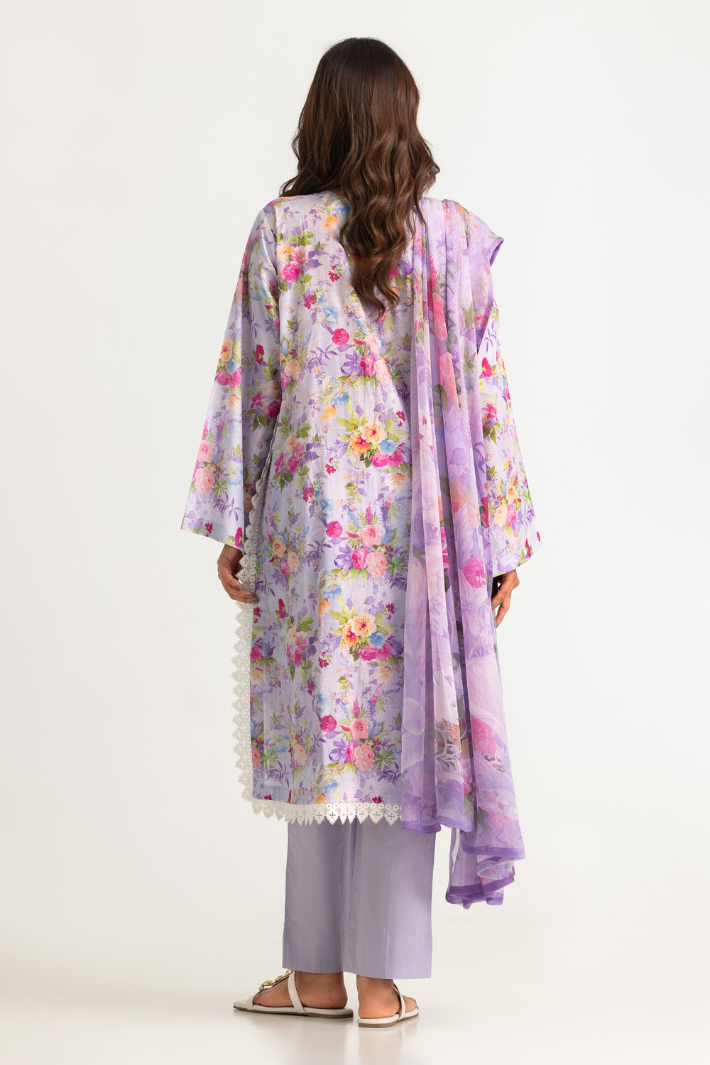 3PC Lawn Printed Suit With Embroidered
