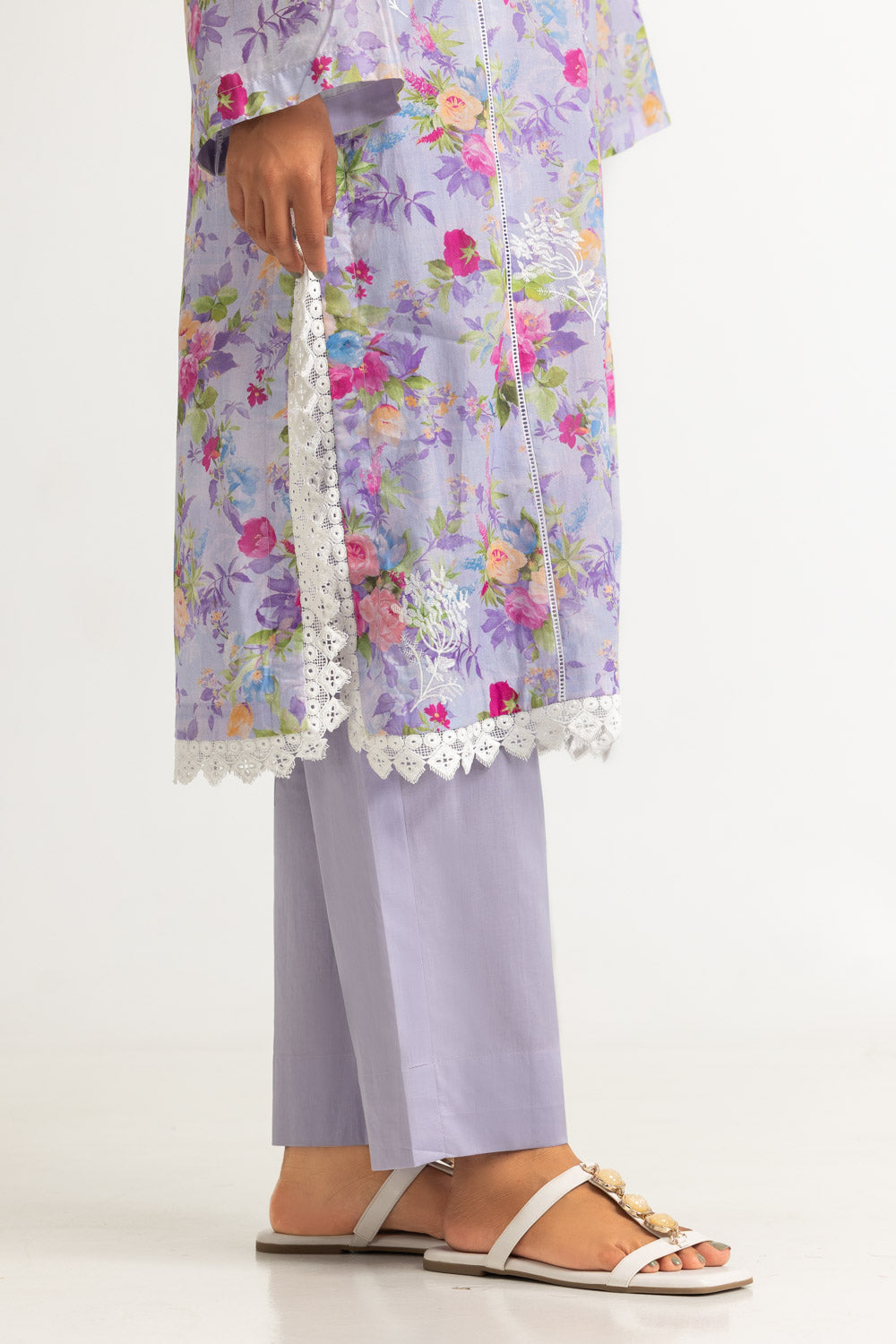 3PC Lawn Printed Suit With Embroidered