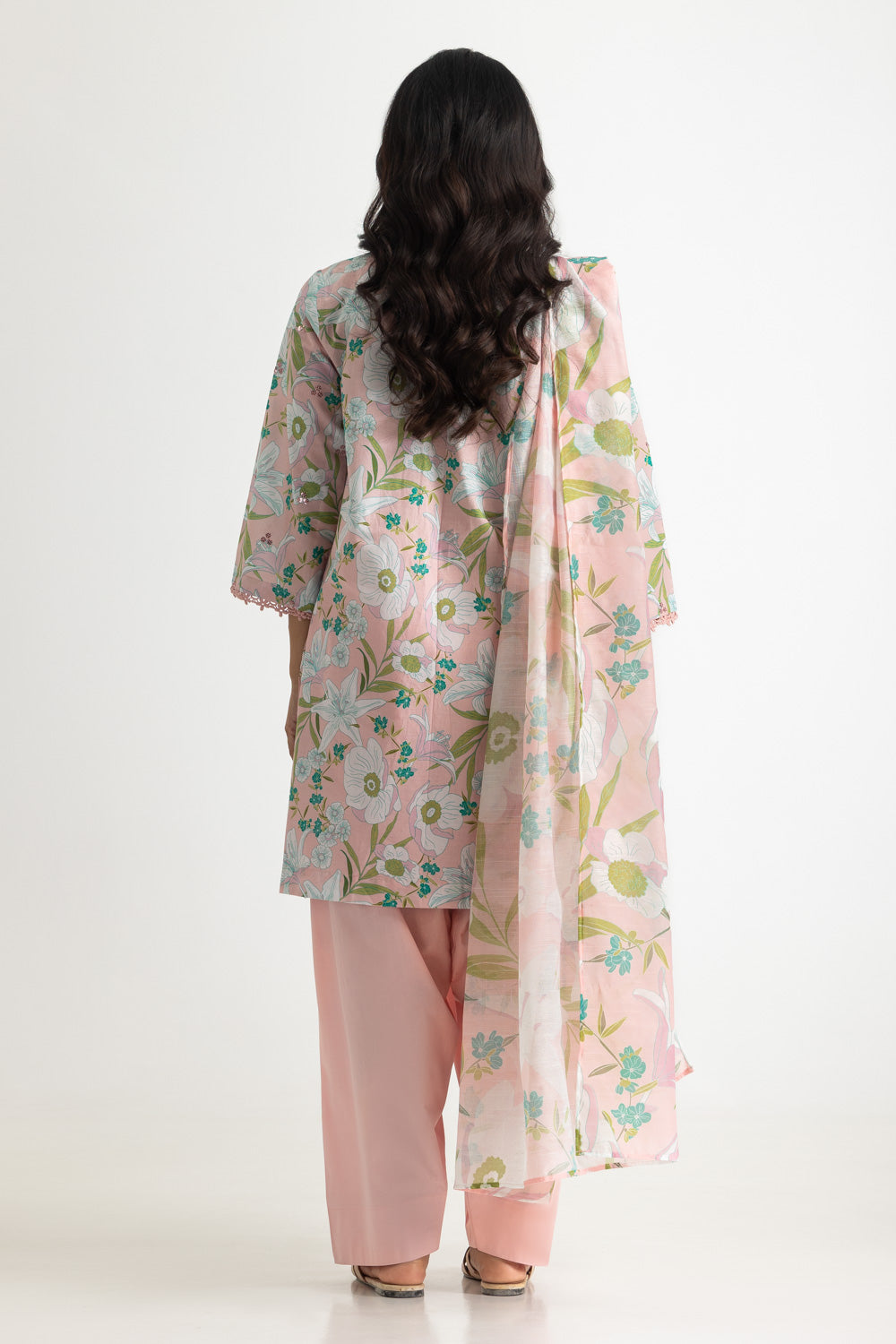 3PC Lawn Printed Suit With Embroidered