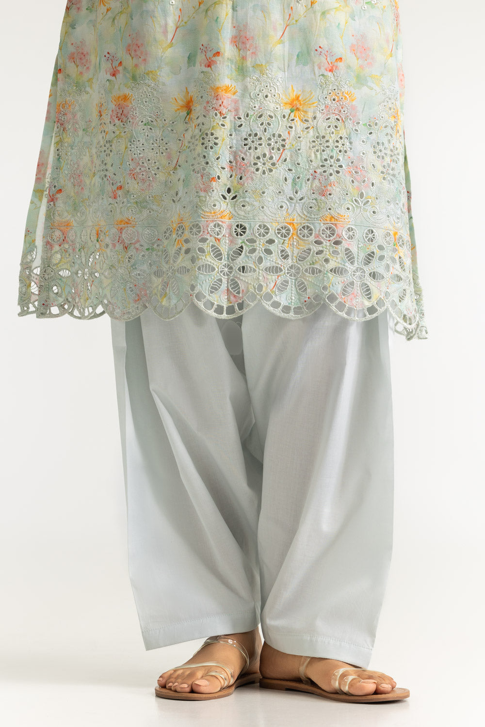3PC Lawn Printed Suit With Embroidered