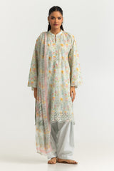 3PC Lawn Printed Suit With Embroidered