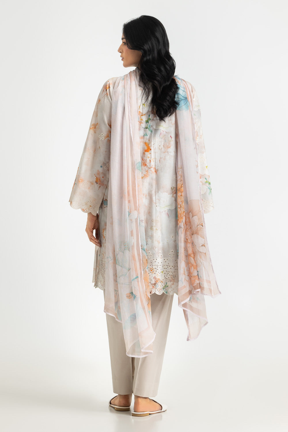 3PC Lawn Printed Suit With Embroidered