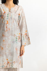 3PC Lawn Printed Suit With Embroidered