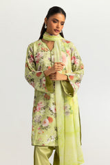 3PC Lawn Printed Suit With Embroidered
