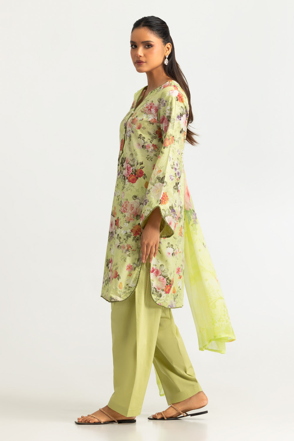 3PC Lawn Printed Suit With Embroidered