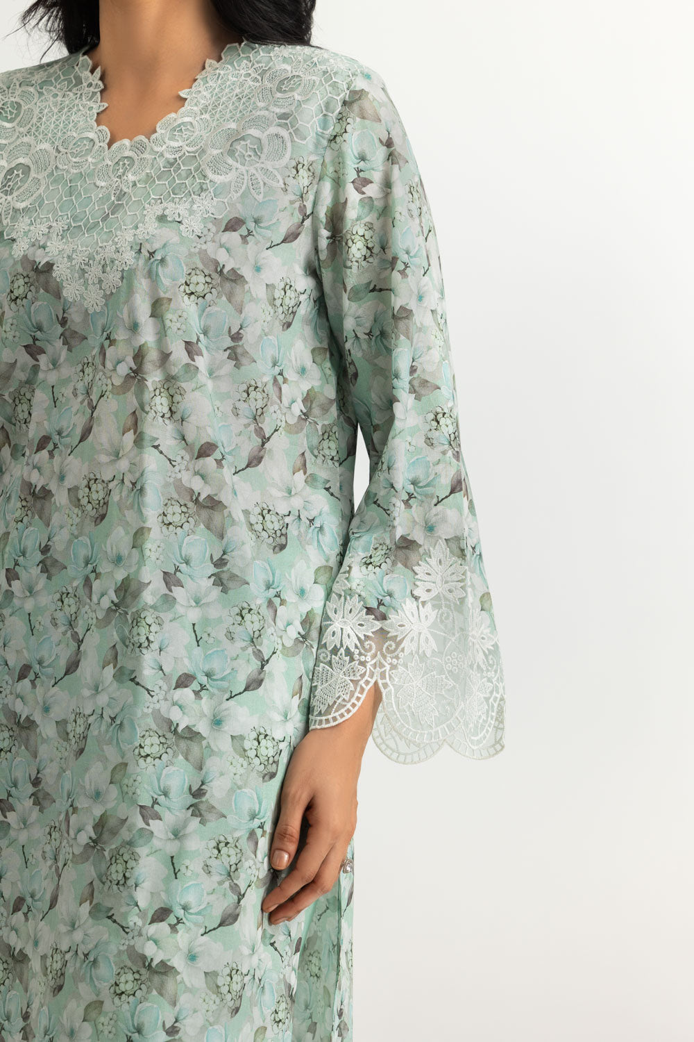 3PC Lawn Printed Suit With Embroidered