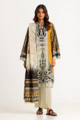 3PC Lawn Printed Suit With Embroidered
