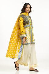 3PC Lawn Printed Suit With Embroidered Trouser