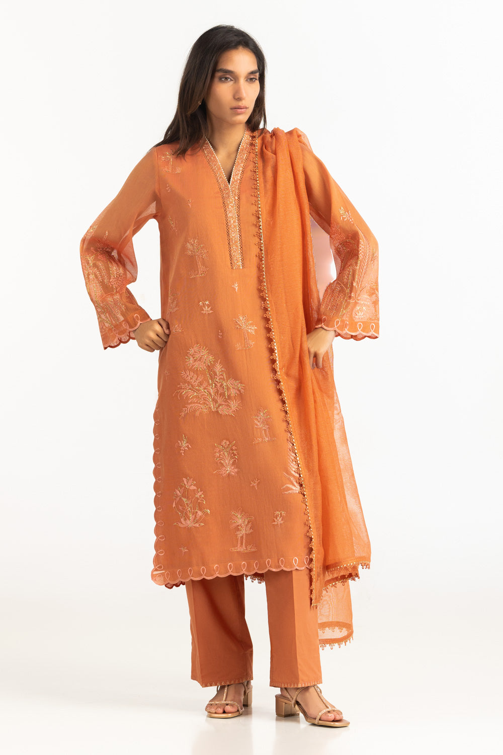 3PC Masoori Embroidered Suit