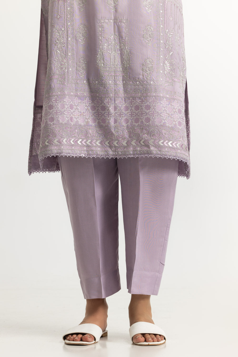 3PC Raw Silk Embroidered Suit With Shimmer Embroidered Dupatta