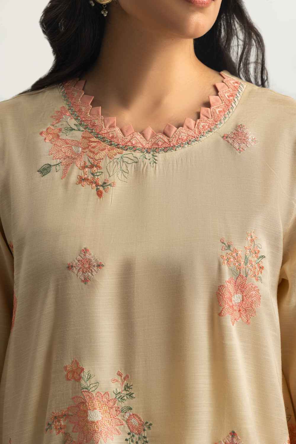3PC Raw Slik Embroidered Suit