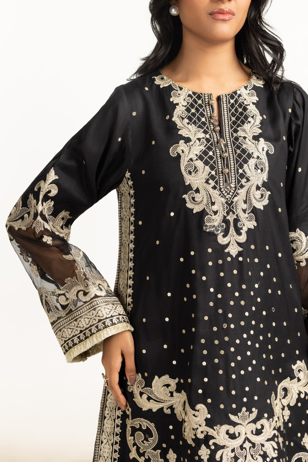 3PC Rawsilk Embroidered Suit