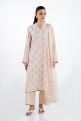 3PC Swiss Voile Embroidered Suit