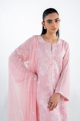 3PC Swiss Voile Embroidered Suit