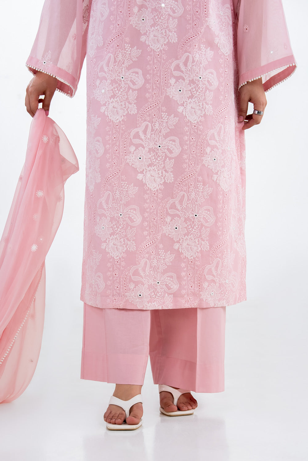 3PC Swiss Voile Embroidered Suit