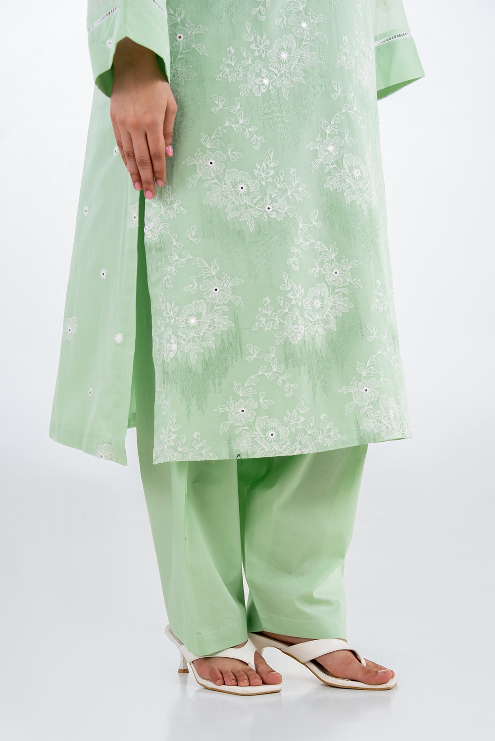 3PC Swiss Voile Embroidered Suit