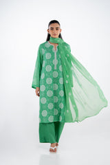 3PC Swiss Voile Embroidered Suit