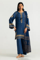 3PC Viscose Raw silk Embroidered Suit