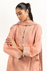 3PC Viscose Rawsilk Embroidered Suit