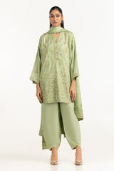 3PC Viscose Rawsilk Embroidered Suit