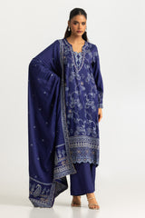 3PC Viscose Rawsilk Embroidered Suit
