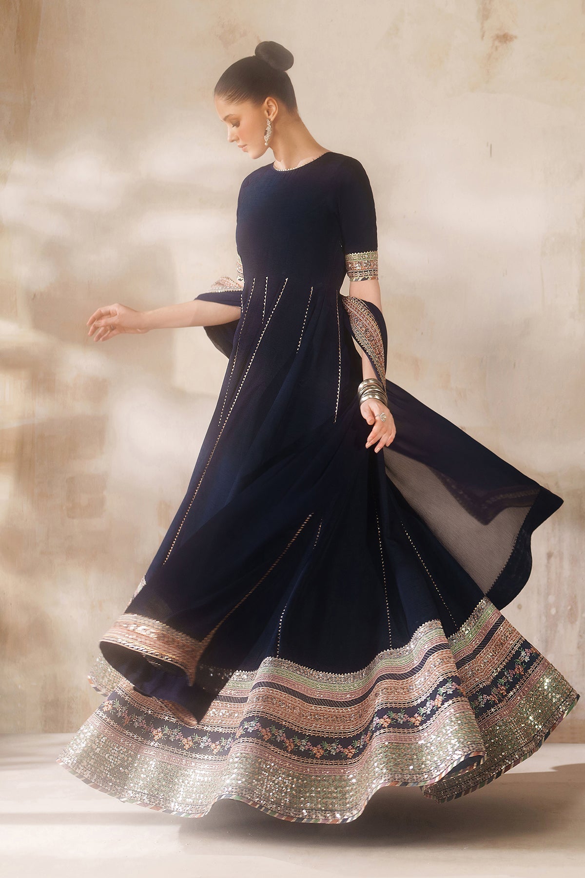 EMBROIDERED RAW SILK PR-1209